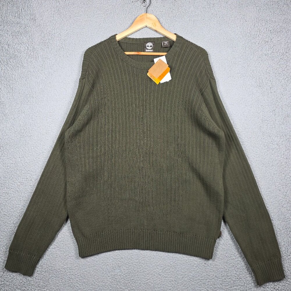 Timberland Sweater Mens Size XL Harvard Green Heavyweight Ribbed Fisherman‎ NWT